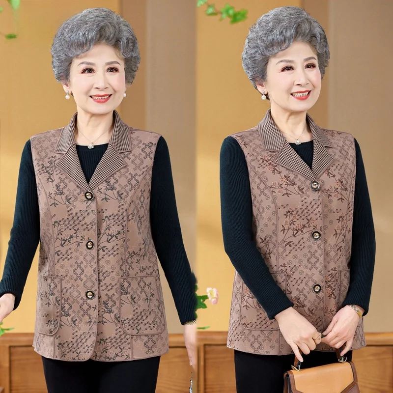 Жилет Sli andma для женщин 70 лет, весенне-осенняя верхняя одежда для женщин среднего и старшего возраста, повседневный свободный крой
Жилет Sli andma для женщин 70 лет, весенне-осенняя верхняя одежда для женщин среднего и старшего возраста, повседневный свободный крой