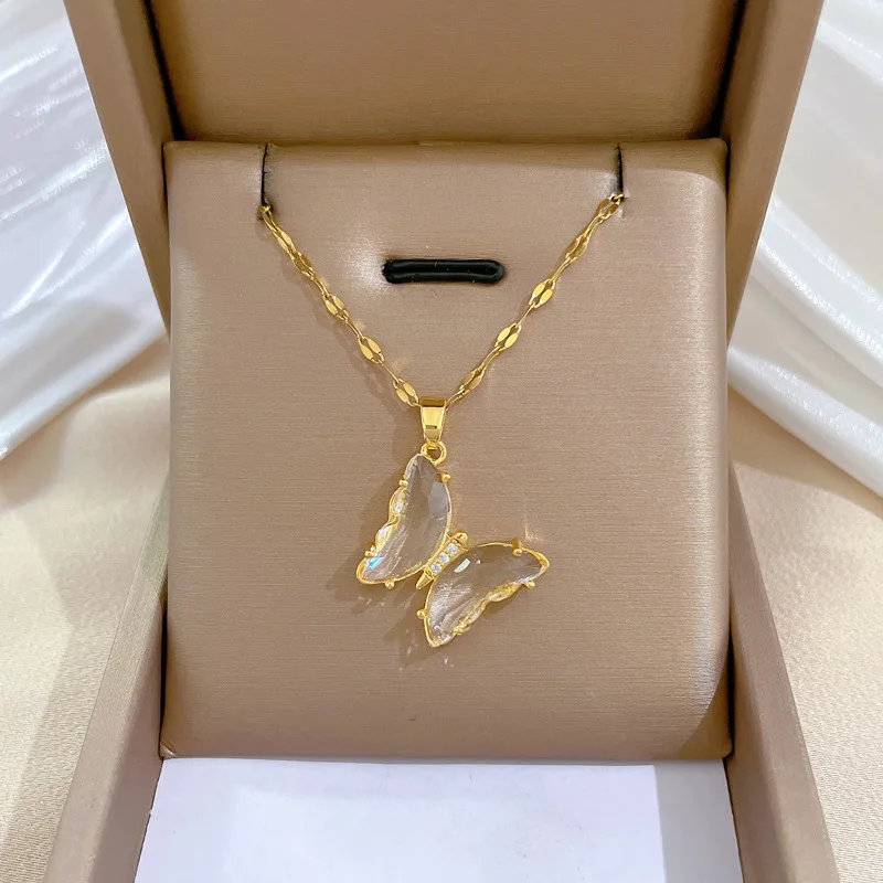 Zircon Butterfly Pendant Necklace For Women Female Fashion Stainless Steel Necklace Necklace Gift Jewelry Wholesale New Arrival
Zircon Butterfly Pendant Necklace For Women Female Fashion Stainless Steel Necklace Necklace Gift Jewelry Wholesale New Arrival