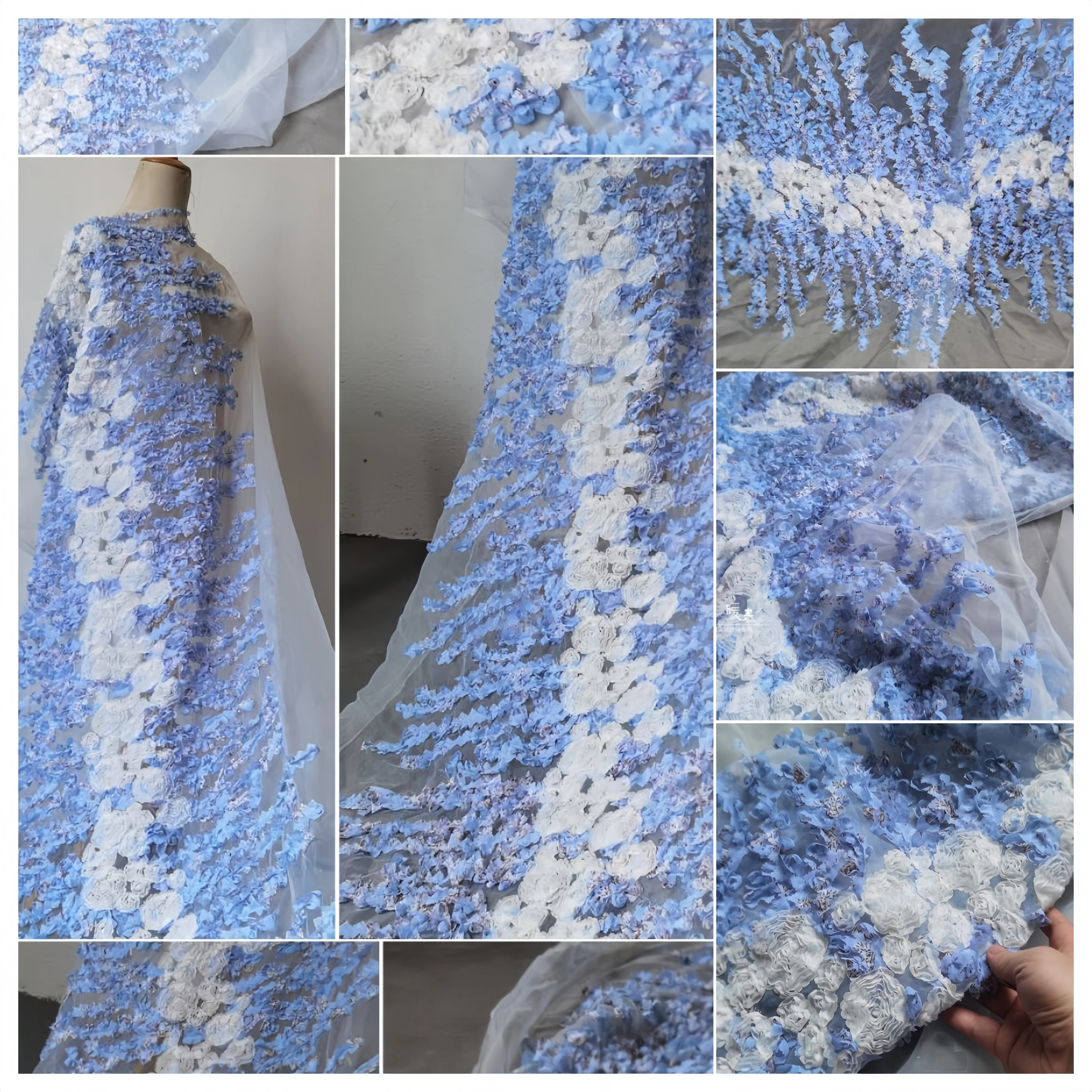 Тюлевая ткань с вышивкой, 3D цветочный свадебный материал, синяя свадебная сетка, роскошное украшение для церемонии, текстильная ткань с вышивкой от кутюр
Тюлевая ткань с вышивкой, 3D цветочный свадебный материал, синяя свадебная сетка, роскошное украшение для церемонии, текстильная ткань с вышивкой от кутюр