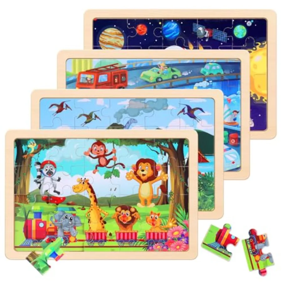Wooden Educational Jigsaw Puzzles for Preschool Ages 3-5, 4-Pack with 20 Pieces, Space, Wood Puzzles Set, Toddler Brain Teaser
Wooden Educational Jigsaw Puzzles for Preschool Ages 3-5, 4-Pack with 20 Pieces, Space, Wood Puzzles Set, Toddler Brain Teaser