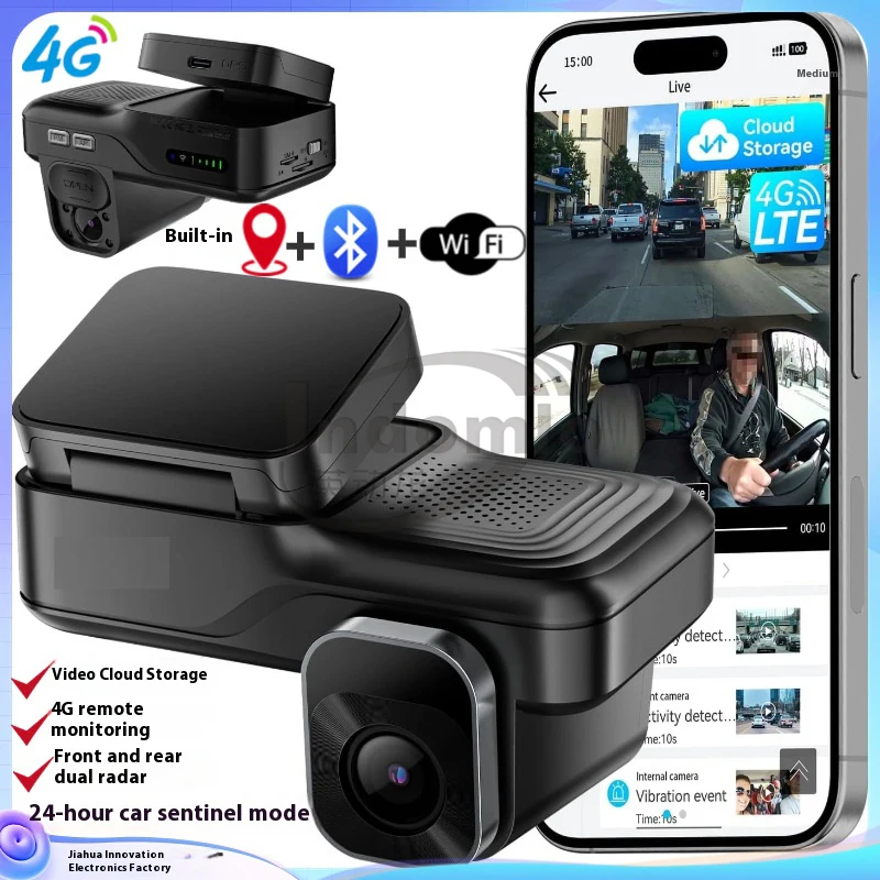 4G LTE Dash Cam Car Black Box Front and Inside Lens GPS Remote Live-View Infrared Night Vision Car safety Video Recorder
4G LTE Dash Cam Car Black Box Front and Inside Lens GPS Remote Live-View Infrared Night Vision Car safety Video Recorder