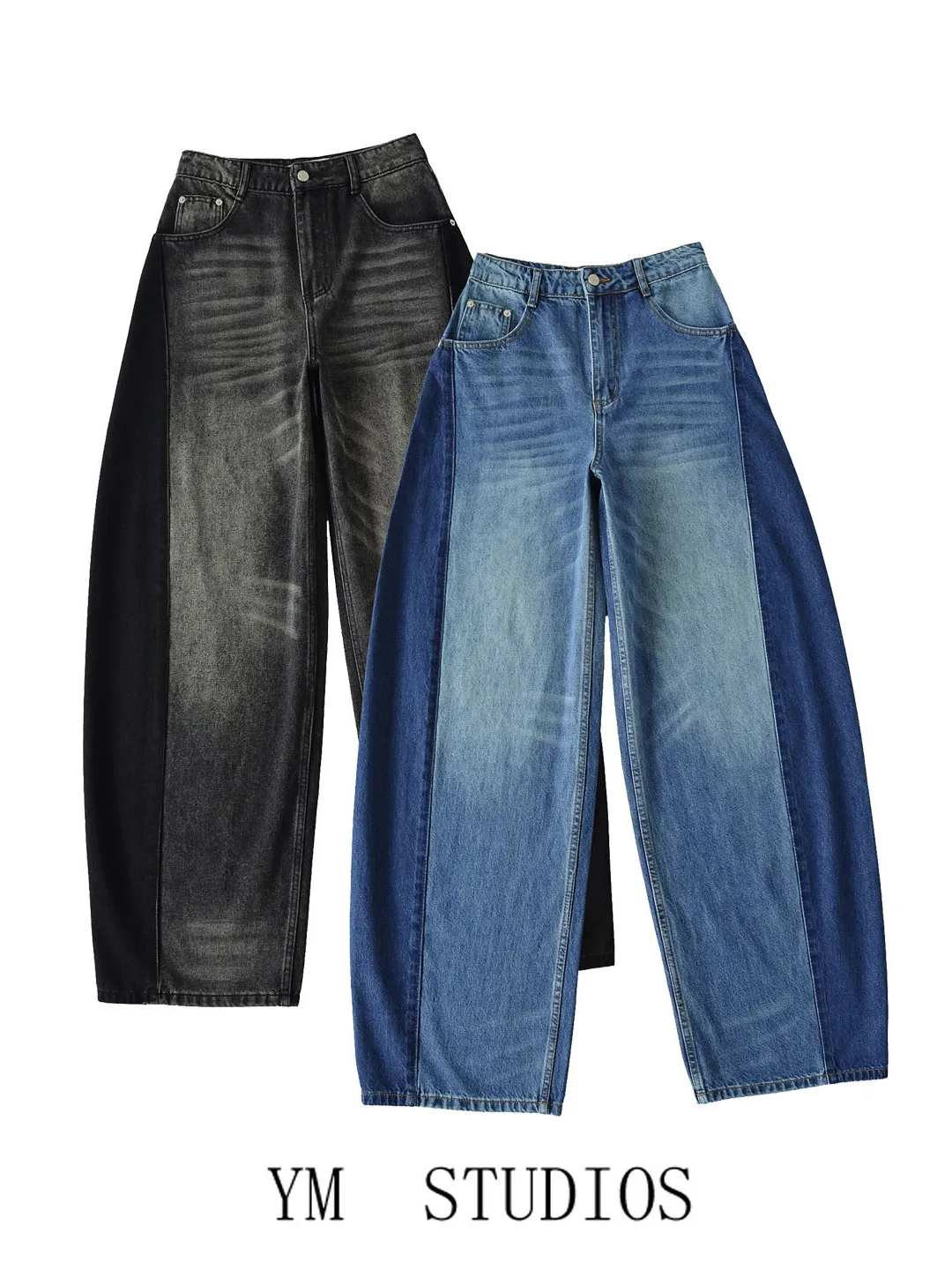 Retro American Spliced Color Blo High Waist Loose Balloon Sle Women's Jeans Wide Leg Long Pants Autumn Ladies Faion
Retro American Spliced Color Blo High Waist Loose Balloon Sle Women's Jeans Wide Leg Long Pants Autumn Ladies Faion