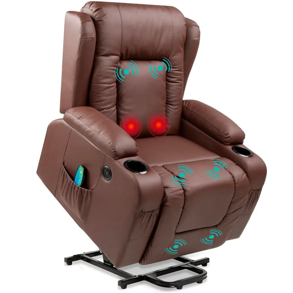 PU Leather Electric Power Lift Chair, Recliner Massage Chair, Adjustable Furniture for Back, Legs w 3 Positions, USB Port, Heat
PU Leather Electric Power Lift Chair, Recliner Massage Chair, Adjustable Furniture for Back, Legs w 3 Positions, USB Port, Heat