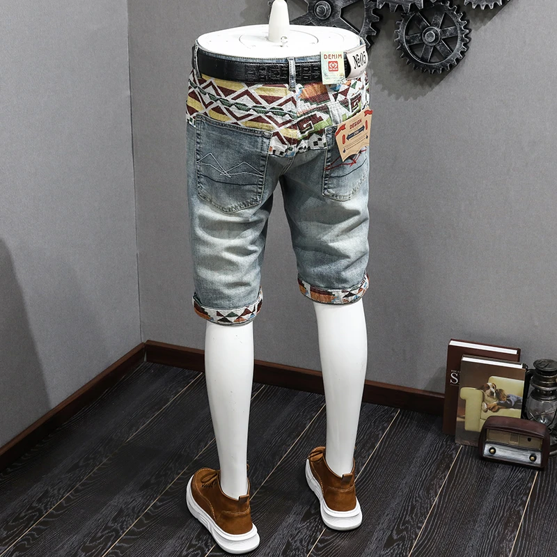 Personalized Embroidered Printed Denim Shorts Men's Summer Street Casual Retro Patch Handsome Slim-Fitting Stretch Beach Shorts
Personalized Embroidered Printed Denim Shorts Men's Summer Street Casual Retro Patch Handsome Slim-Fitting Stretch Beach Shorts