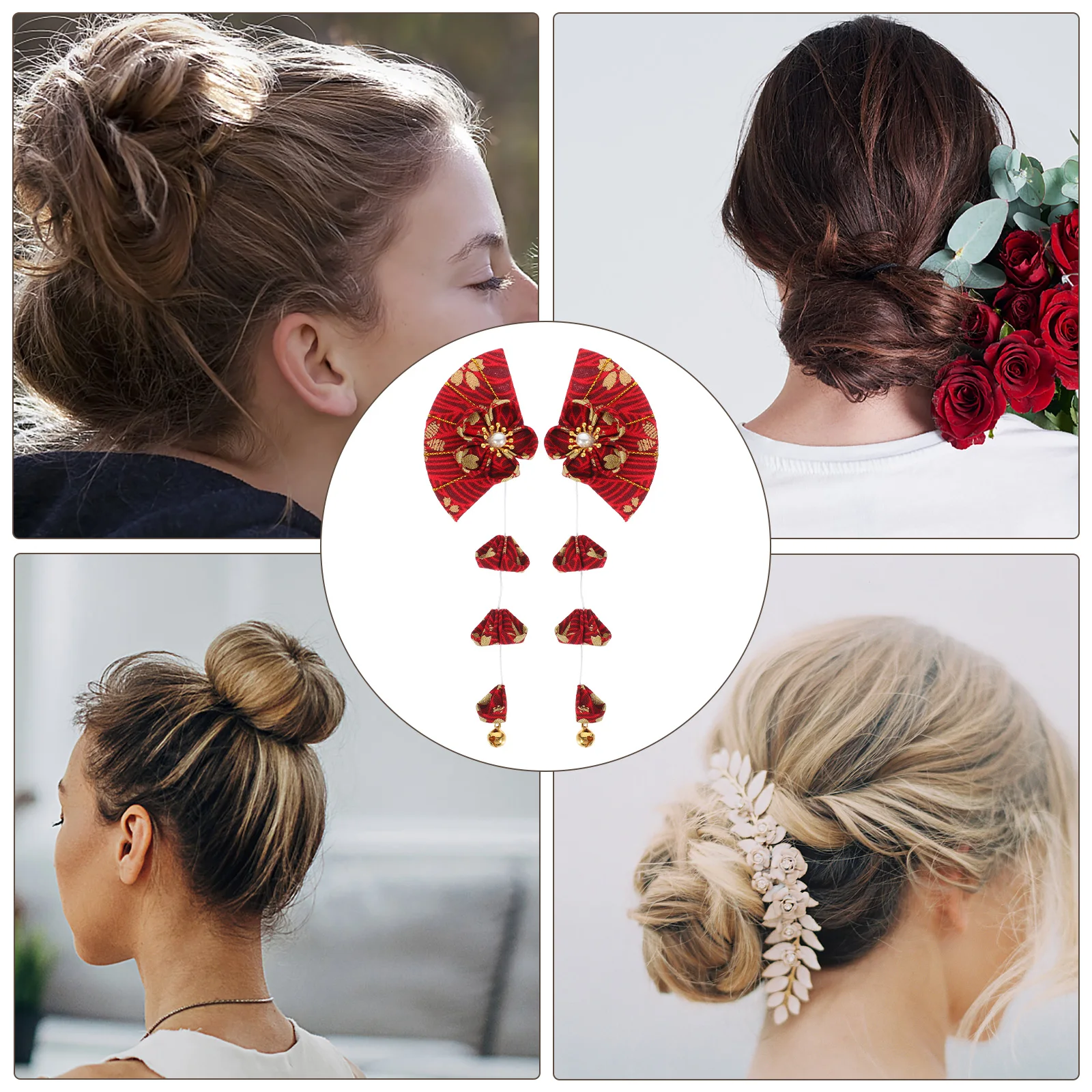 1 Pair Japanese-Style Flower Clips Bell Tassel Hairpin For Women Girls Vintage Hair Ornament Graduation Wedding Party Wear Hair
1 Pair Japanese-Style Flower Clips Bell Tassel Hairpin For Women Girls Vintage Hair Ornament Graduation Wedding Party Wear Hair