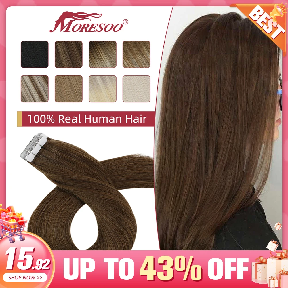 Moresoo Tape in Hair Extension Human Hair Real Remy PU Skin Weft 12-24 Inch Straight Brazilian Hair Glue on Adhesive Tape Ins
Moresoo Tape in Hair Extension Human Hair Real Remy PU Skin Weft 12-24 Inch Straight Brazilian Hair Glue on Adhesive Tape Ins