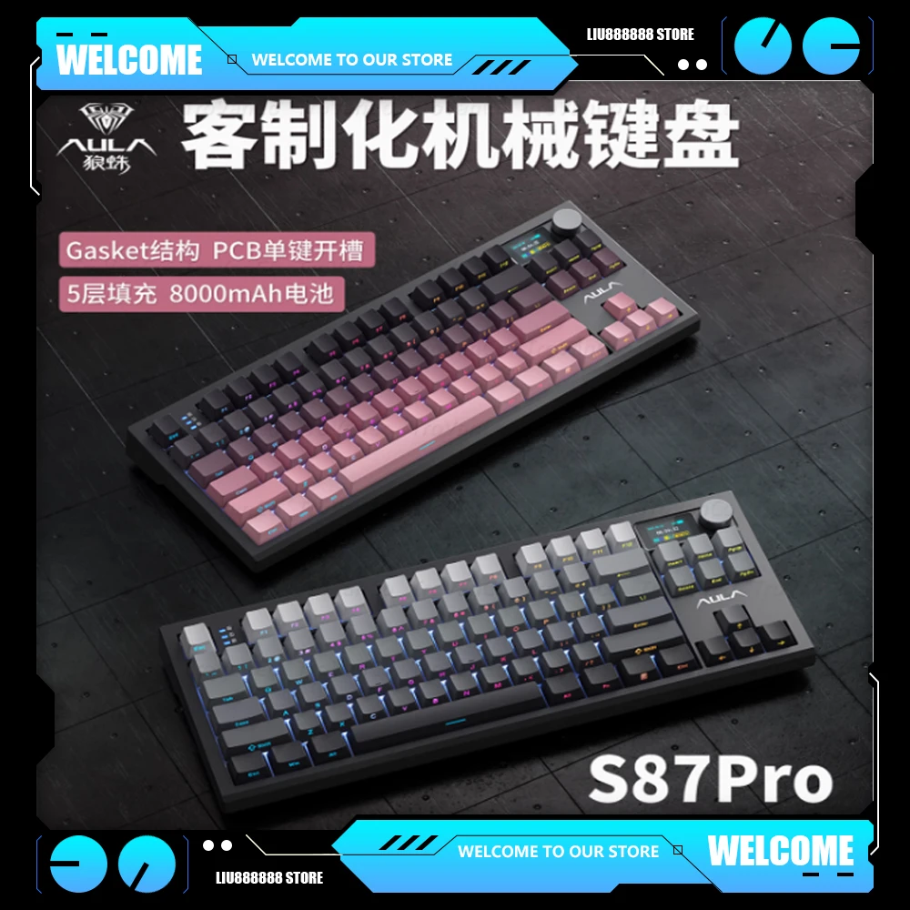 AULA S75Pro Mechanical Keyboard Tri Mode Wireless Keyboard Gasket RGB 4000mAh Screen Gaming Keyboard PC Accessories Gamer Gifts
AULA S75Pro Mechanical Keyboard Tri Mode Wireless Keyboard Gasket RGB 4000mAh Screen Gaming Keyboard PC Accessories Gamer Gifts