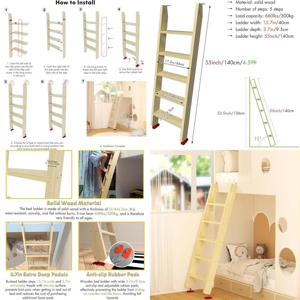 Двухъярусная лестница из черного дерева, ширина 55 ступеней, нескользящая, для лофта/кorm/фургона, замена (дерево, 140 см)
Двухъярусная лестница из черного дерева, ширина 55 ступеней, нескользящая, для лофта/кorm/фургона, замена (дерево, 140 см)