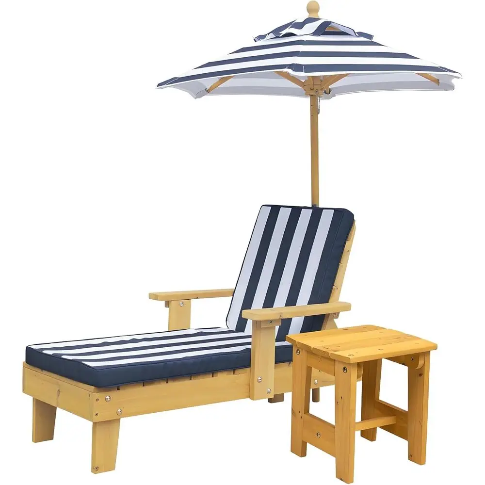 Outdoor Kids Lounge Chair with Striped Fabric Cushions and Parasol, Blue, 14.5x35.9x20.1in
Outdoor Kids Lounge Chair with Striped Fabric Cushions and Parasol, Blue, 14.5x35.9x20.1in
