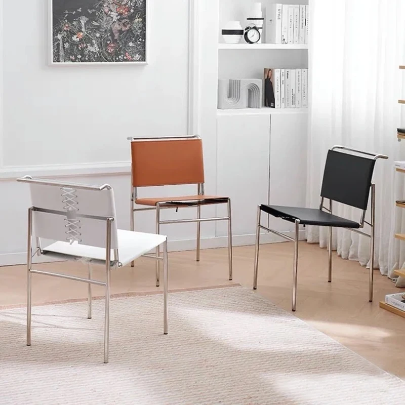Italian Minimalist Dining Chairs Leather Nordic Vintage Trendy Dining Chairs Lazy Luxury Sillas Para Sala De Estar Furniture
Italian Minimalist Dining Chairs Leather Nordic Vintage Trendy Dining Chairs Lazy Luxury Sillas Para Sala De Estar Furniture