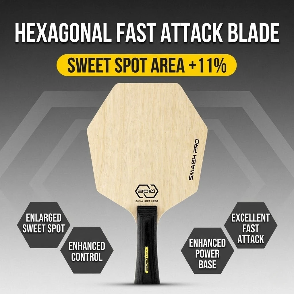 Hexagonal Table Tennis Blade, Special-Shaped Five-Layer Pure Wood Blade, Lymph Wood Ayous Pure Wood Table Tennis Racket Blade
Hexagonal Table Tennis Blade, Special-Shaped Five-Layer Pure Wood Blade, Lymph Wood Ayous Pure Wood Table Tennis Racket Blade