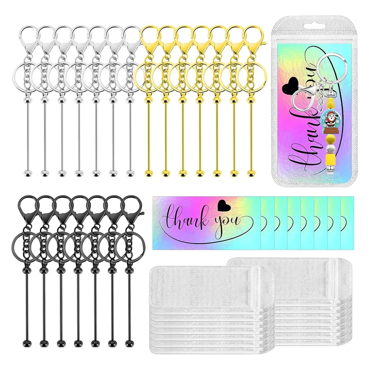 APB-63Pcs Beadable Keychain Bars Resealable Set Keychain Making Supplies Kit for DIY Pendant Craft Jewelry
APB-63Pcs Beadable Keychain Bars Resealable Set Keychain Making Supplies Kit for DIY Pendant Craft Jewelry