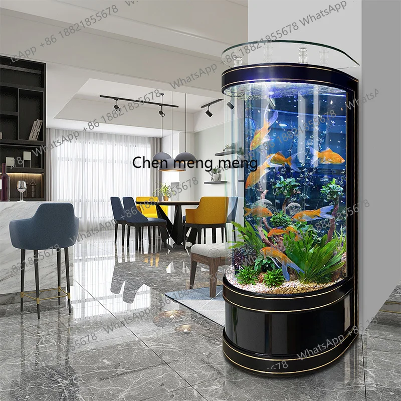 Semicircular fish tank next to TV cabinet Living room Small water-free household glass floor-to-ceiling aquarium
Semicircular fish tank next to TV cabinet Living room Small water-free household glass floor-to-ceiling aquarium