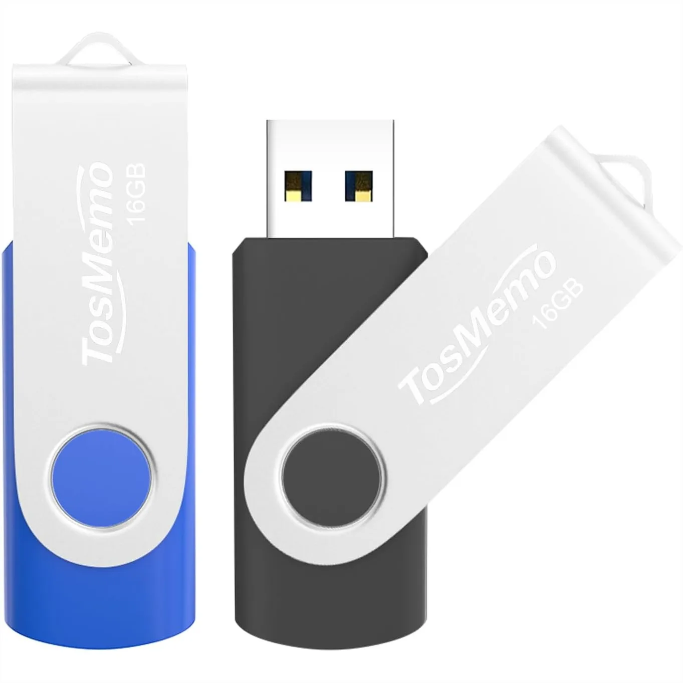 16GB USB 2.0 Flash Drive 2 Pack Swivel Thumb Drive for Data Storage with Keychain
16GB USB 2.0 Flash Drive 2 Pack Swivel Thumb Drive for Data Storage with Keychain