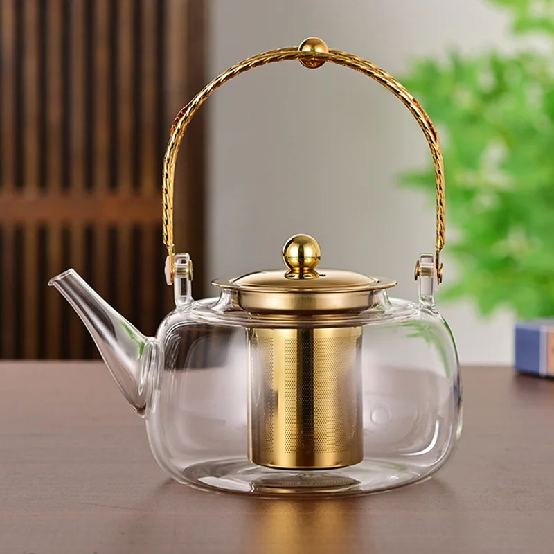 Heat Resistant Glass Teapot with Stainless Steel Infuser Portable Glass Kettle Transparent Tea Pot Metal Handle Teapot
Heat Resistant Glass Teapot with Stainless Steel Infuser Portable Glass Kettle Transparent Tea Pot Metal Handle Teapot