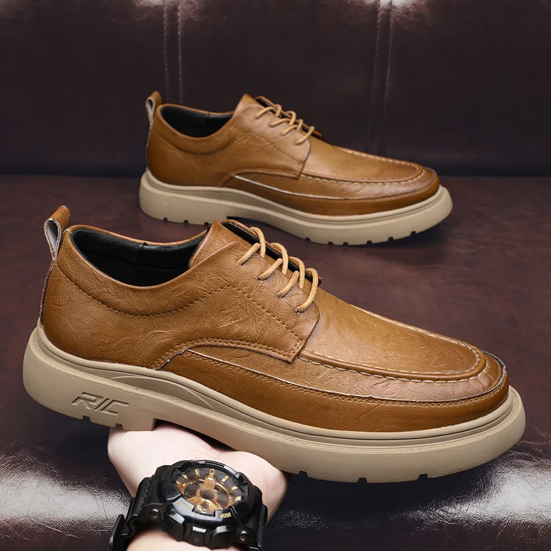 Brand Classic Khaki Genuine Leather Man Shoe Size 38-45 Lace-up Casual Shoes for Men High-quality Soft Tooling Shoes Men 2022
Brand Classic Khaki Genuine Leather Man Shoe Size 38-45 Lace-up Casual Shoes for Men High-quality Soft Tooling Shoes Men 2022