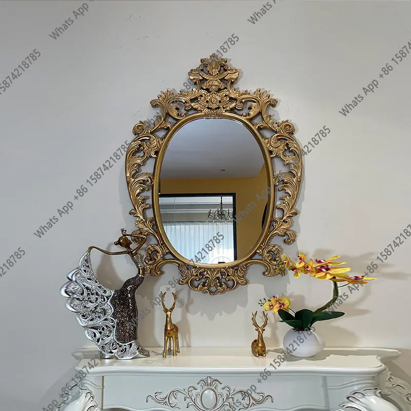 Neoclassical carved decoration retro entrance mirror bedroom dressing mirror dining room mirror light luxury can be customized
Neoclassical carved decoration retro entrance mirror bedroom dressing mirror dining room mirror light luxury can be customized