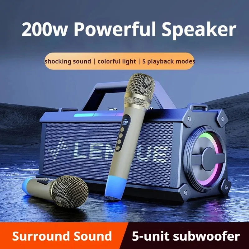 Outdoor Bluetooth Speaker with Microphone Karaoke Audio Mics For Singing Integrated Portable RGB Speaker Wireless With Effect
Outdoor Bluetooth Speaker with Microphone Karaoke Audio Mics For Singing Integrated Portable RGB Speaker Wireless With Effect