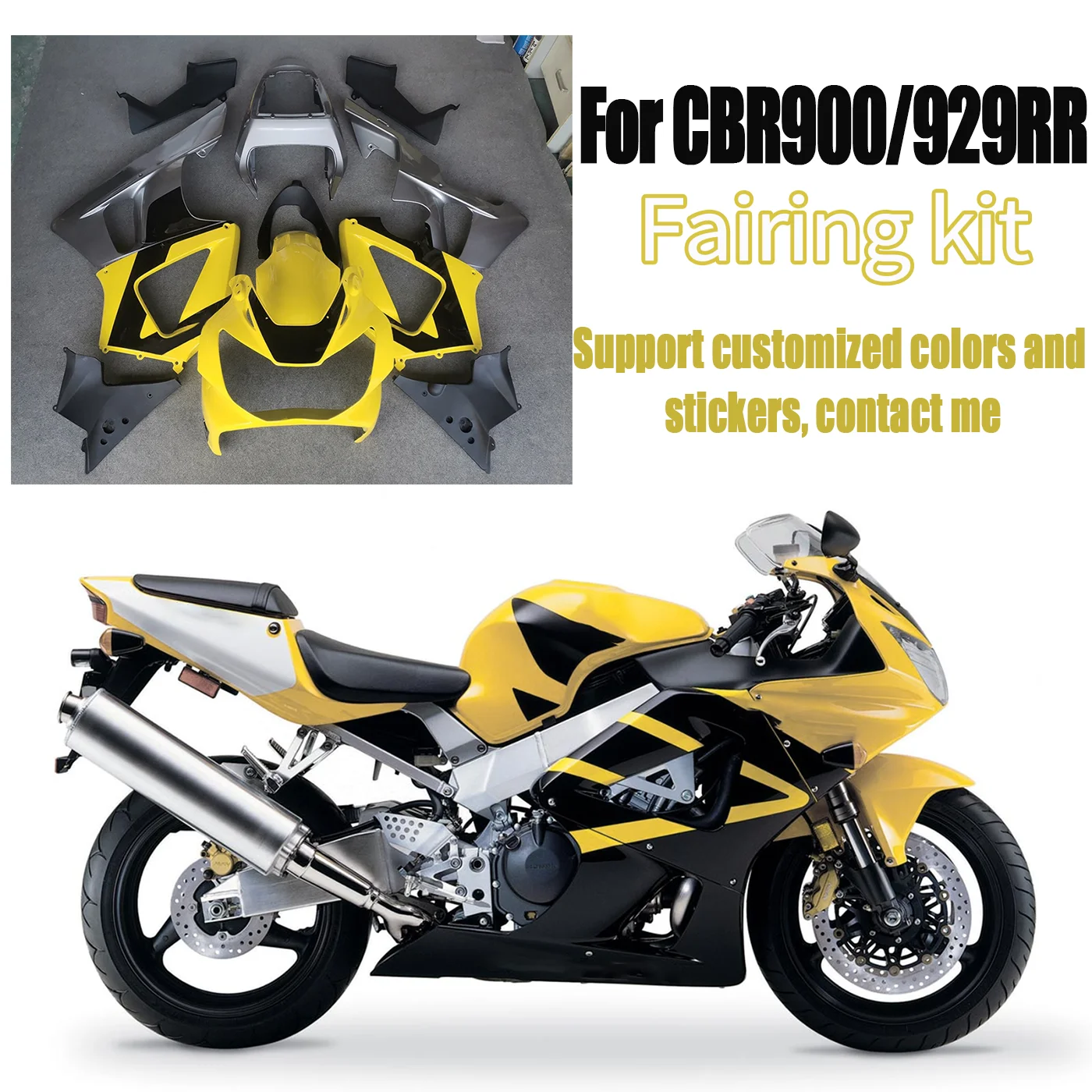 Комплект обтекателей для мотоцикла, комплект инъекционной панели кузова, подходит для Honda 2000-2001 CBR900RR CBR929RR CBR 900 929 RR CBR900 CBR929 RR
Комплект обтекателей для мотоцикла, комплект инъекционной панели кузова, подходит для Honda 2000-2001 CBR900RR CBR929RR CBR 900 929 RR CBR900 CBR929 RR