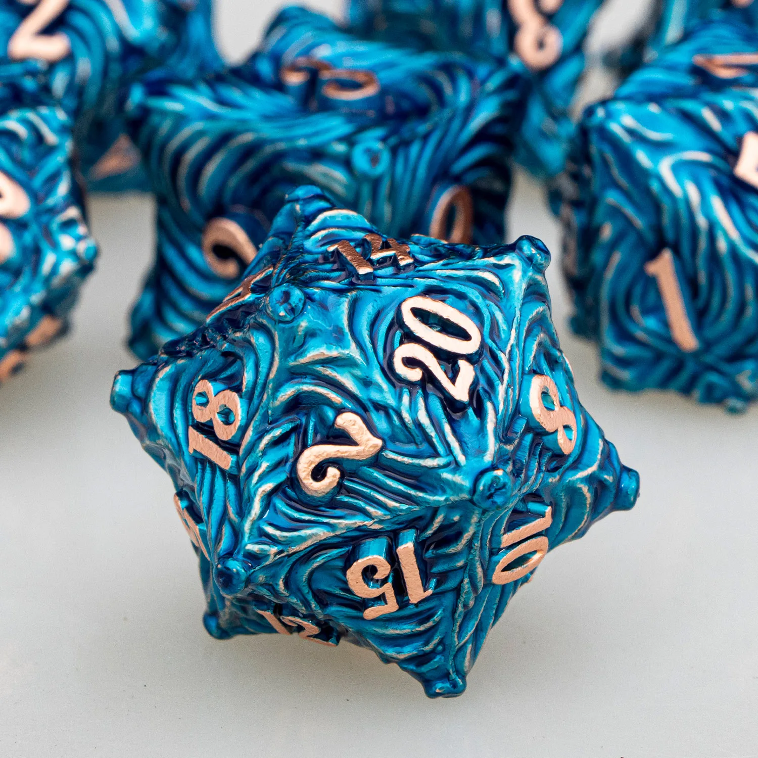 ARUOHHA DND Metal Blue Dice D+D D6 RPG Polyhedral Dice for Dungeon and Dragon Tabletop Role Playing Games D and D D20 Dice Set
ARUOHHA DND Metal Blue Dice D+D D6 RPG Polyhedral Dice for Dungeon and Dragon Tabletop Role Playing Games D and D D20 Dice Set