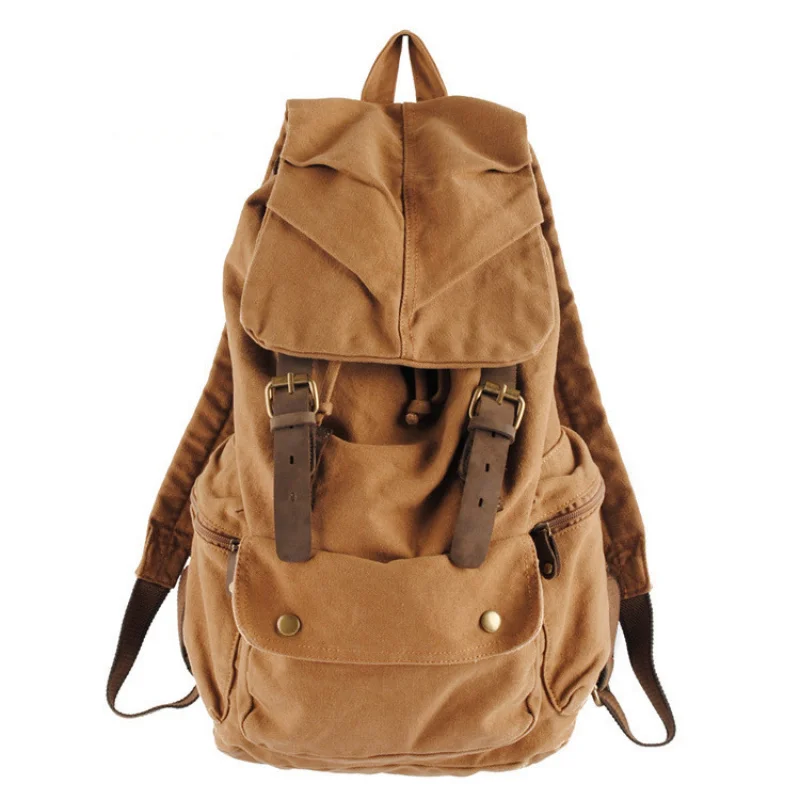 Vintage men's canvas backpack, women's casual backpack, Korean-style college-style school bag, large-capacity travel bag
Vintage men's canvas backpack, women's casual backpack, Korean-style college-style school bag, large-capacity travel bag