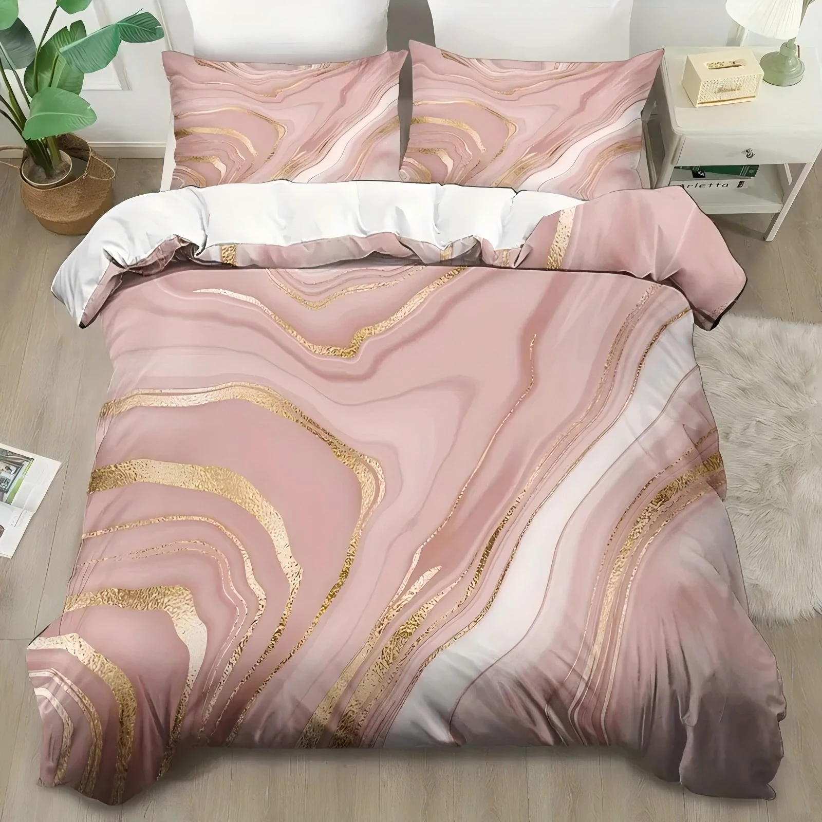 Pink marble pattern 3D Printed Duvet Cover Abstract Art Style Luxury Bedding Set Soft Comfortable Quilt Cover Set Pillowcases
Pink marble pattern 3D Printed Duvet Cover Abstract Art Style Luxury Bedding Set Soft Comfortable Quilt Cover Set Pillowcases