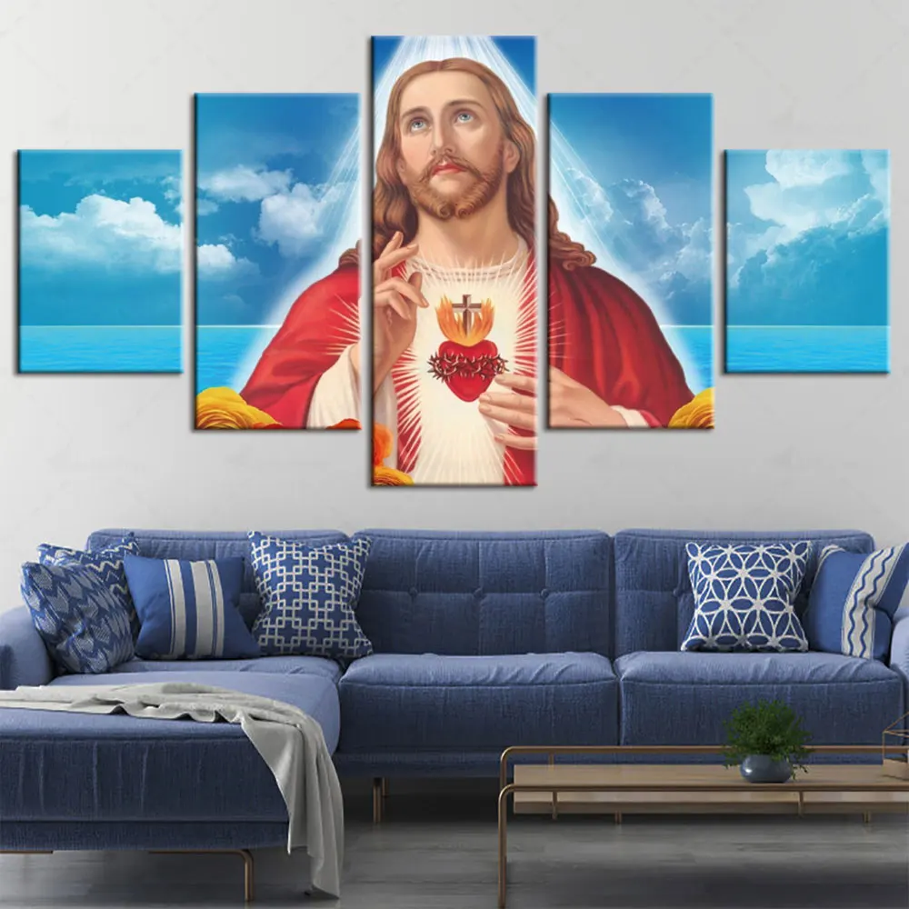 5 Pieces Christian Canvas Jesus Love Light Hanging Painting Religion Wall Art Poster Home Decoration Pictures Artwork HD Print
5 Pieces Christian Canvas Jesus Love Light Hanging Painting Religion Wall Art Poster Home Decoration Pictures Artwork HD Print