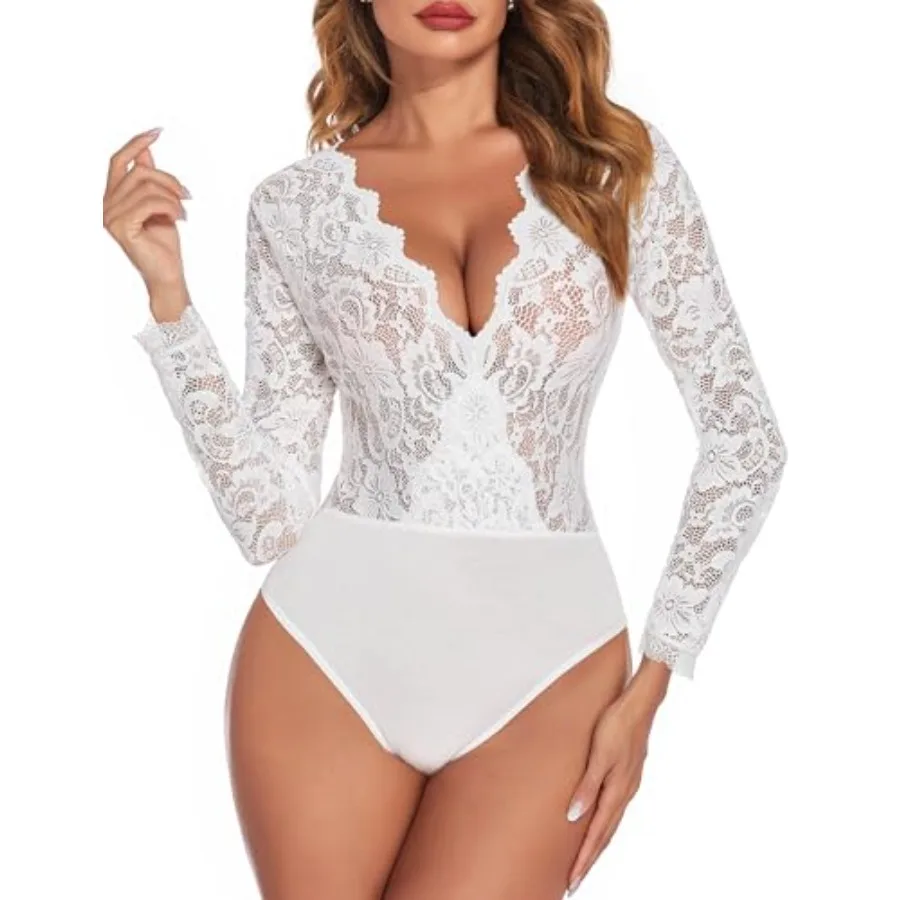 Avidlove Lace Bodysuit for Women Sexy Long Sleeve V Neck Body Suits Going Out Tops Snap Crotch One Pcs Teddy Lingerie
Avidlove Lace Bodysuit for Women Sexy Long Sleeve V Neck Body Suits Going Out Tops Snap Crotch One Pcs Teddy Lingerie