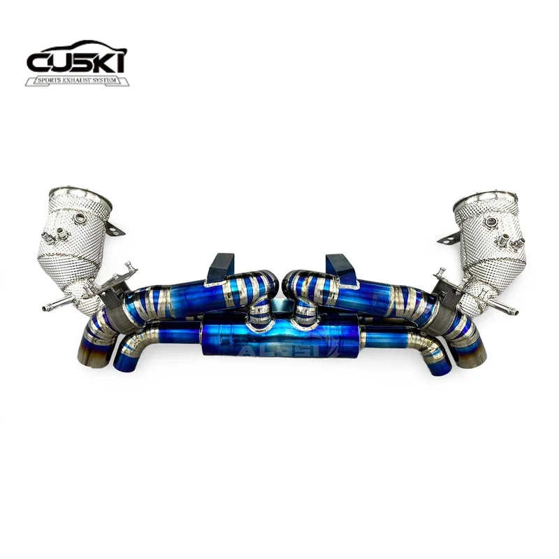 Equipped with heat shield and titanium cat back exhaust, suitable for Porsche 911 992 2019-2023 3.0T car exhaust modification
Equipped with heat shield and titanium cat back exhaust, suitable for Porsche 911 992 2019-2023 3.0T car exhaust modification