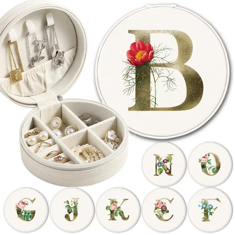 Women Pu Jewelry Box Portable Jewel Storage Case Necklace Earrings Ring Bracelets Jewelry Organizer Golden Flower Letter Pattern
Women Pu Jewelry Box Portable Jewel Storage Case Necklace Earrings Ring Bracelets Jewelry Organizer Golden Flower Letter Pattern