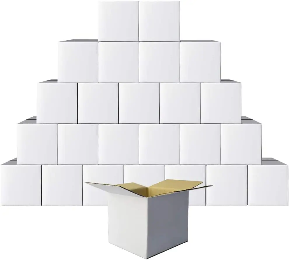 25 Pack 4x4x4 Corrugated Cardboard Boxes, Small Mailing Boxes for Shipping, Kraft
25 Pack 4x4x4 Corrugated Cardboard Boxes, Small Mailing Boxes for Shipping, Kraft