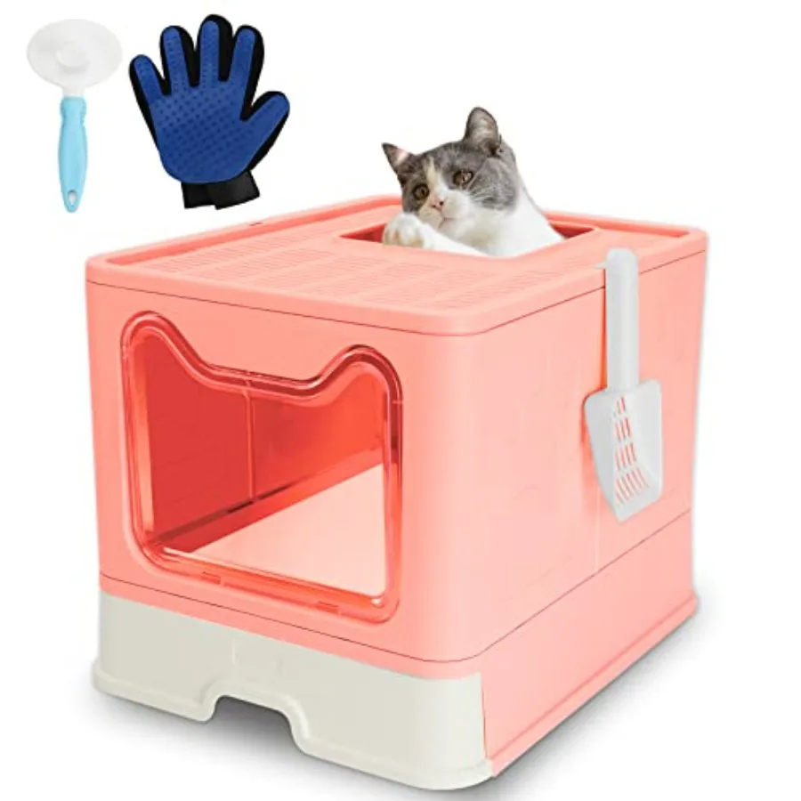 Foldable Cat Litter Box with LidNo Smell Large Top Entry Litter Box with Cat Litter Scoop Covered Drawer Type Kitty Potty Inclu
Foldable Cat Litter Box with LidNo Smell Large Top Entry Litter Box with Cat Litter Scoop Covered Drawer Type Kitty Potty Inclu
