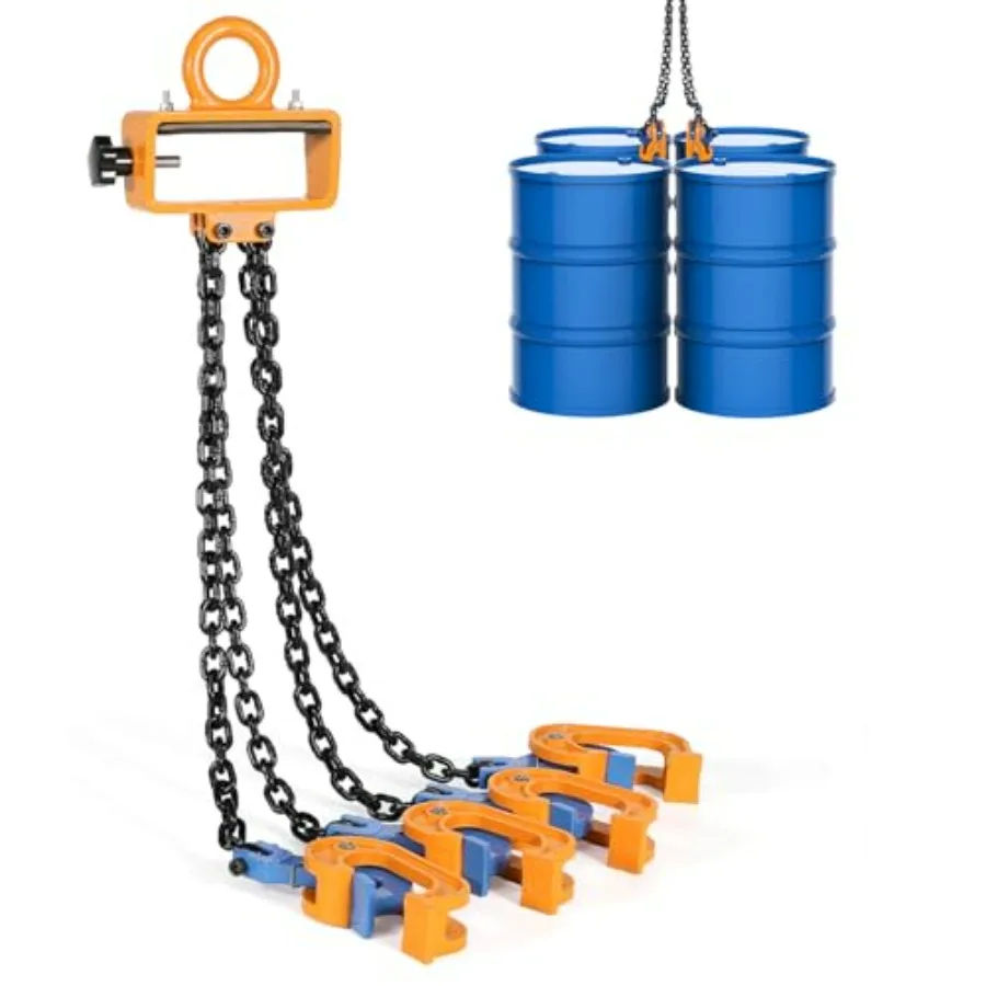 BEAMNOVA Upgraded Chain Drum Lifter 2 Ton/ 4400lbs Loading Ccity for 55 Gallon Drums Forklift Hoist Crane Metal Plastic Barrel
BEAMNOVA Upgraded Chain Drum Lifter 2 Ton/ 4400lbs Loading Ccity for 55 Gallon Drums Forklift Hoist Crane Metal Plastic Barrel
