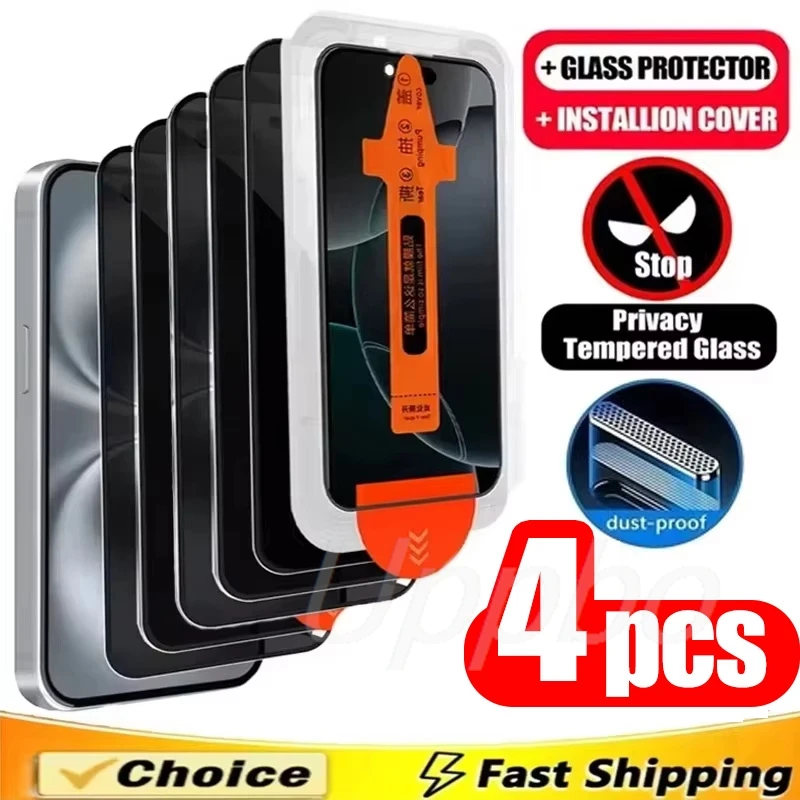 4PCS Privacy Screen Protector For iPhone 17 16 Pro Max 11 13 15 12 Mini 14 Plus 16e XS XR 6 7 8 Anti Spy Tempered Glass Film
4PCS Privacy Screen Protector For iPhone 17 16 Pro Max 11 13 15 12 Mini 14 Plus 16e XS XR 6 7 8 Anti Spy Tempered Glass Film