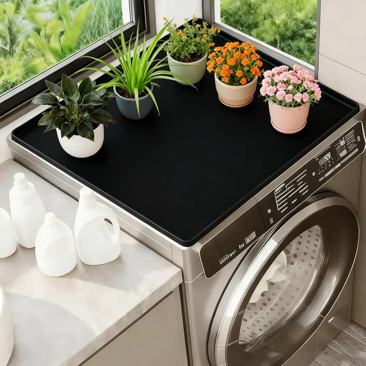 Non-Slip Waterproof Silicone Top Protector Mat for Washer and Dryer, 24x19.7 Inches, Black
Non-Slip Waterproof Silicone Top Protector Mat for Washer and Dryer, 24x19.7 Inches, Black