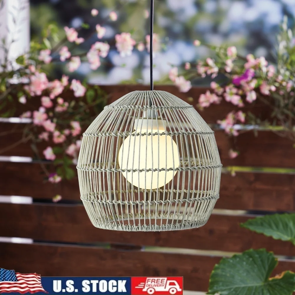 Battery Operated 11 Inch Woven Pendant Light with Remote Control LED Bulb Outdoor Garden Patio Use Gray Decor
Battery Operated 11 Inch Woven Pendant Light with Remote Control LED Bulb Outdoor Garden Patio Use Gray Decor