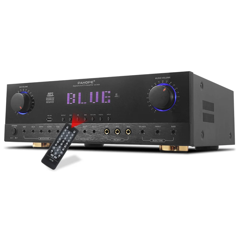 Home KTV Karaoke Power Amplifier with DSP 2.0 Channel Audio Receiver Supports USB Bt Function-Metal
Home KTV Karaoke Power Amplifier with DSP 2.0 Channel Audio Receiver Supports USB Bt Function-Metal