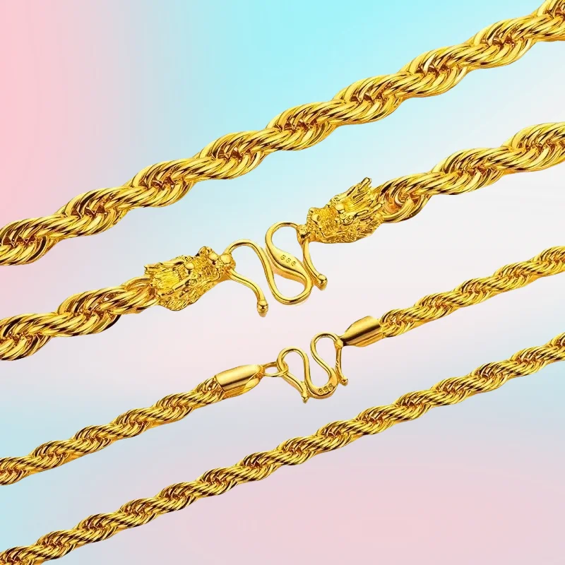 new 9999 Real Gold 24K Men's Gold Personality Twist Necklace Necklace Pure Local Tyrant Faucet Twist Braid Twine Necklace
new 9999 Real Gold 24K Men's Gold Personality Twist Necklace Necklace Pure Local Tyrant Faucet Twist Braid Twine Necklace