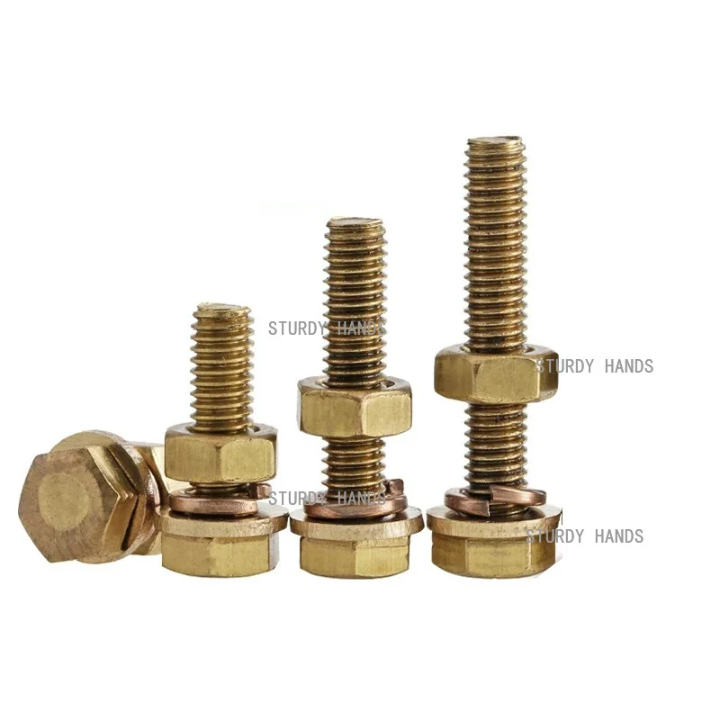 50pcs copper hexagon bolts screw Nut flat pad spring pad combination Extended screw
50pcs copper hexagon bolts screw Nut flat pad spring pad combination Extended screw