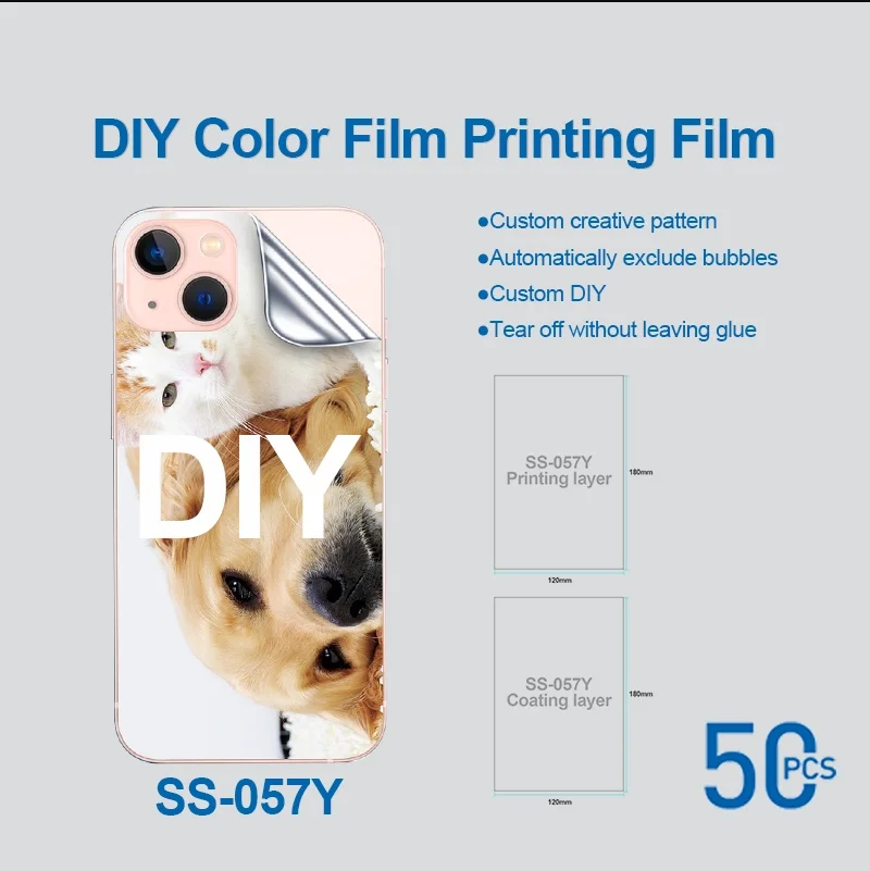 DIY Color Film Printing Film, Flexible Screen Protector for Edge Surface, Phone Plotter for Cutting Machine, 50 PCs/Bag, SS-057Y
DIY Color Film Printing Film, Flexible Screen Protector for Edge Surface, Phone Plotter for Cutting Machine, 50 PCs/Bag, SS-057Y