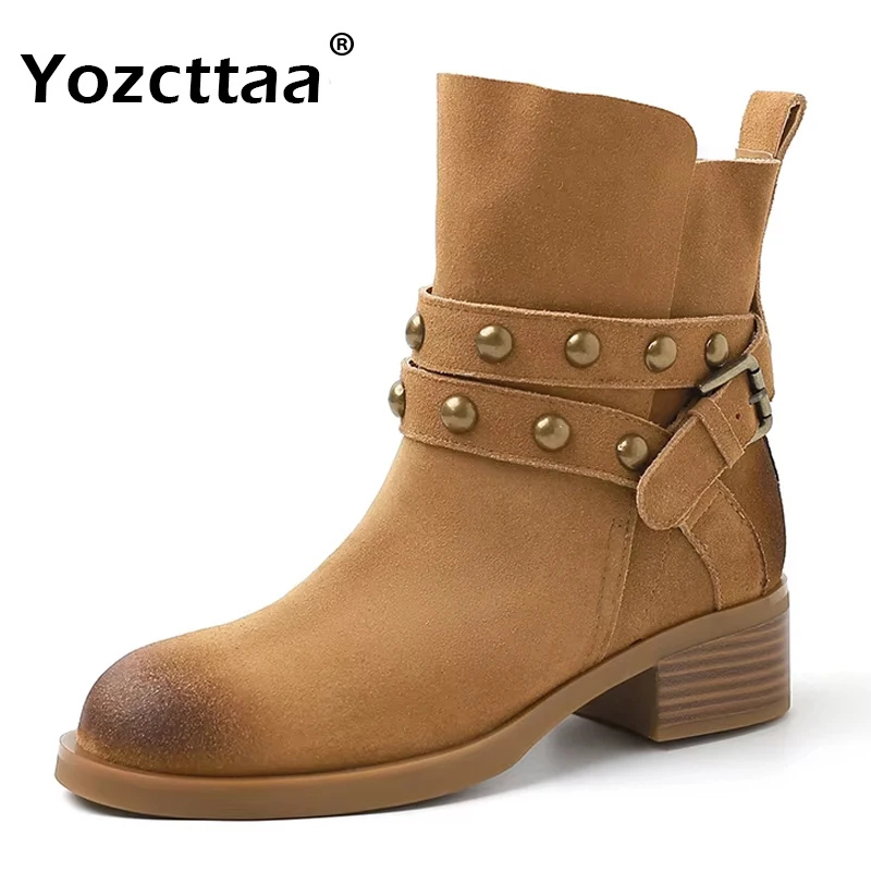 Yozcttaa 2025 Women Ankle Boots Western Short Boots Leather Cowboy Autumn Winter Shoes Retro Woman Office Lady Size 34-39
Yozcttaa 2025 Women Ankle Boots Western Short Boots Leather Cowboy Autumn Winter Shoes Retro Woman Office Lady Size 34-39