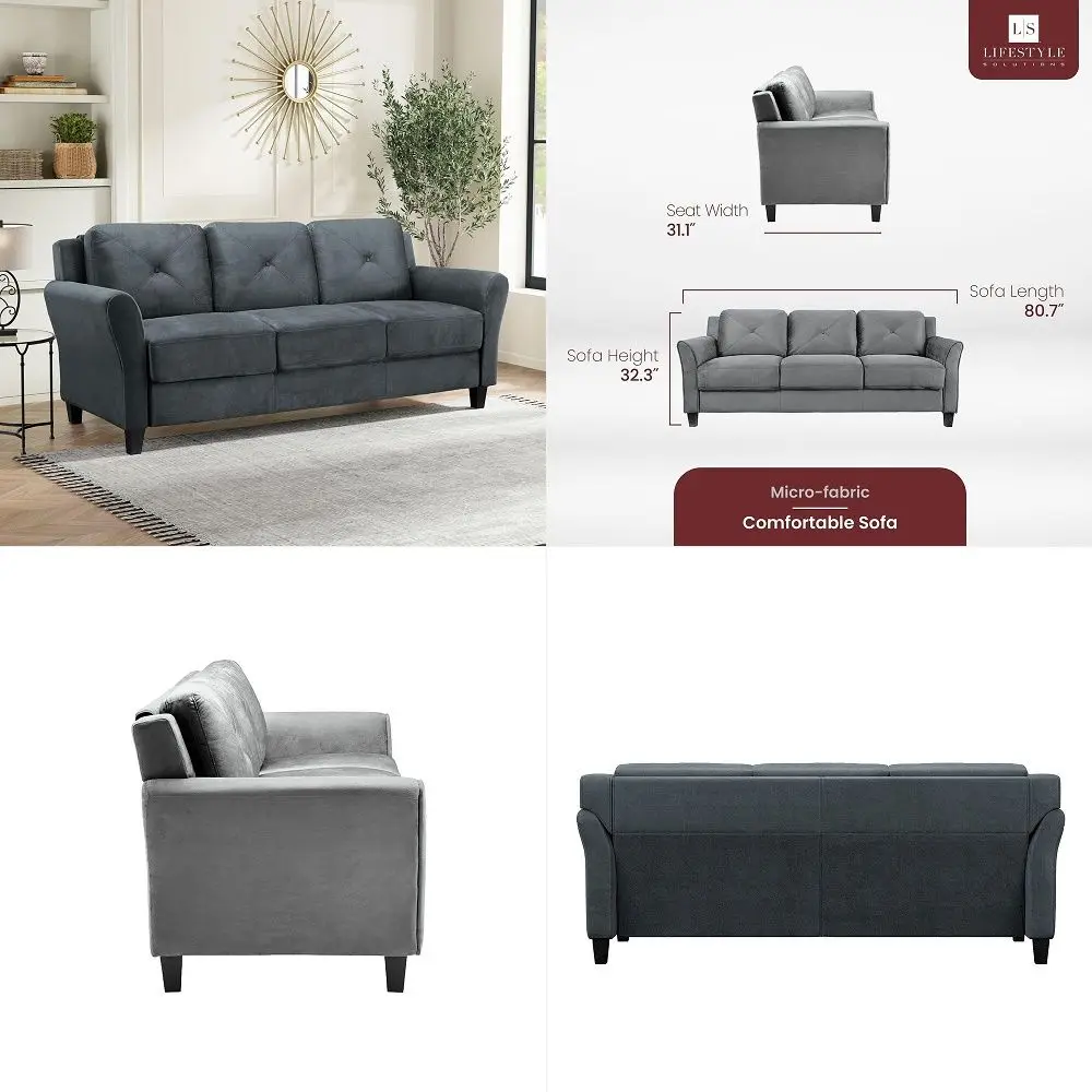 Collection Grayson MicroFabric Sofa, Dark Grey
Collection Grayson MicroFabric Sofa, Dark Grey