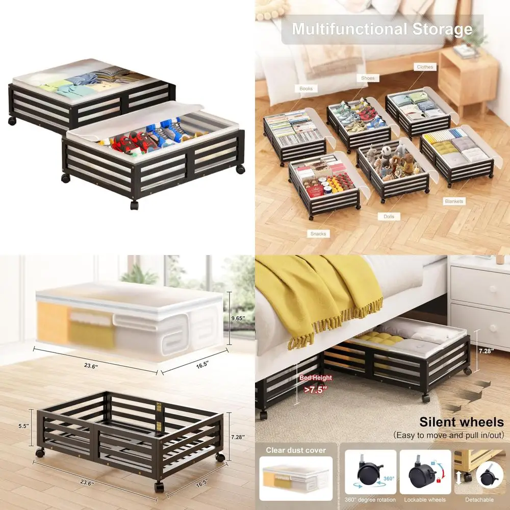 Контейнеры для хранения под кроватью на колесиках из бамбука, набор из 2 штук, для обуви, одежды, одеял, закусок и игрушек (черный)
Контейнеры для хранения под кроватью на колесиках из бамбука, набор из 2 штук, для обуви, одежды, одеял, закусок и игрушек (черный)