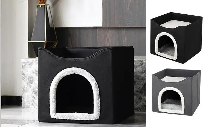 Indoor Dog House Soft Cozy Foldable Cat Cube Condo Warm House Nest Cat Sleeping Double Layer Kennel For Small Medium Cats
Indoor Dog House Soft Cozy Foldable Cat Cube Condo Warm House Nest Cat Sleeping Double Layer Kennel For Small Medium Cats