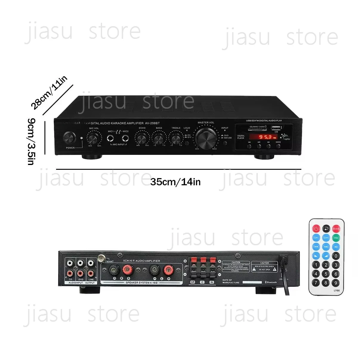 Bluetooth Power Amplifier Audio Subwoofers Home Karaoke Theater KTV HiFi Stereo Surround Sound Digital Amplifiers
Bluetooth Power Amplifier Audio Subwoofers Home Karaoke Theater KTV HiFi Stereo Surround Sound Digital Amplifiers
