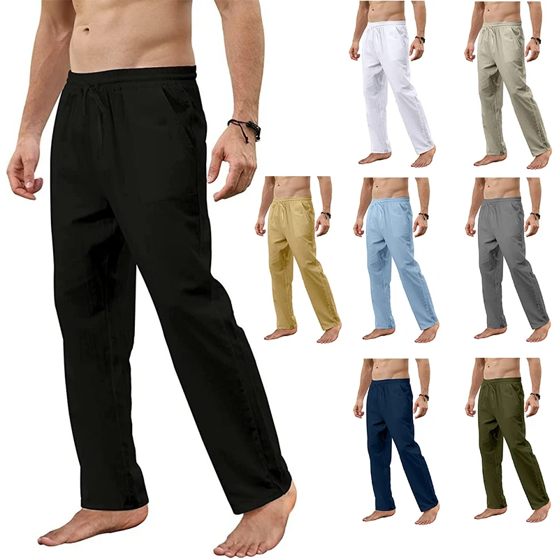 Men's Cotton Linen Pants Loose Breathable Casual Solid Color Long Pants Large Size Streetwear Fitness Lightweight Yoga Trousers
Men's Cotton Linen Pants Loose Breathable Casual Solid Color Long Pants Large Size Streetwear Fitness Lightweight Yoga Trousers