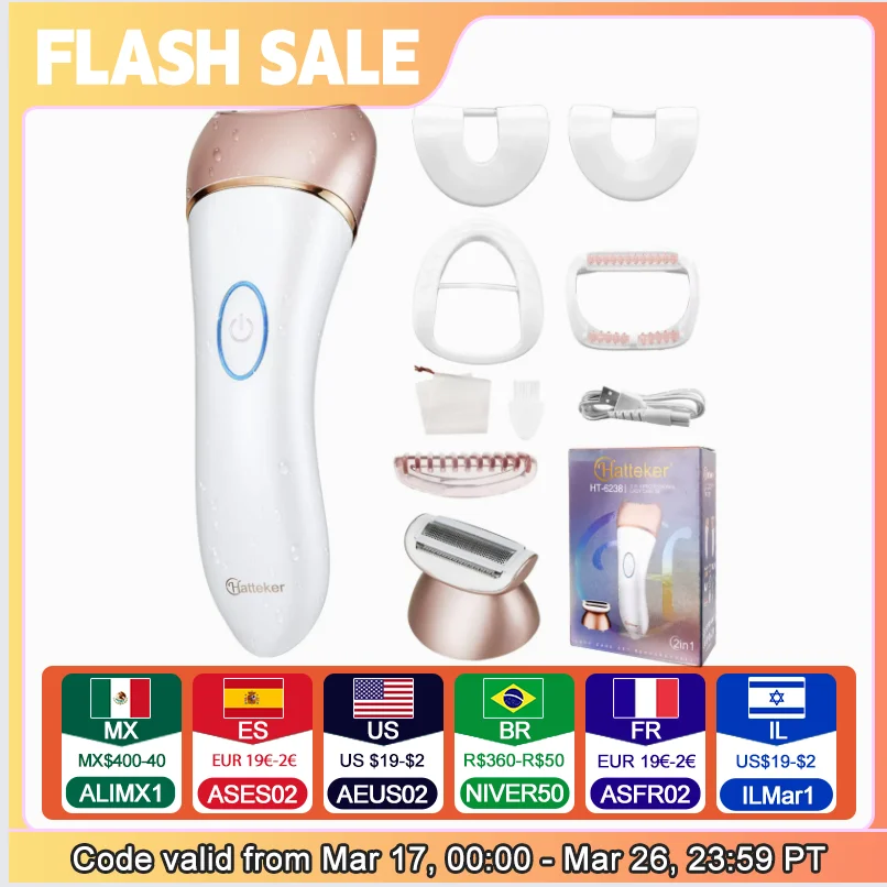 Hatteker Electric Shaver Ladies Epilator Hair Shaving Whole Body Private Parts Epilator Shaver Wet And Dry Shaver
Hatteker Electric Shaver Ladies Epilator Hair Shaving Whole Body Private Parts Epilator Shaver Wet And Dry Shaver