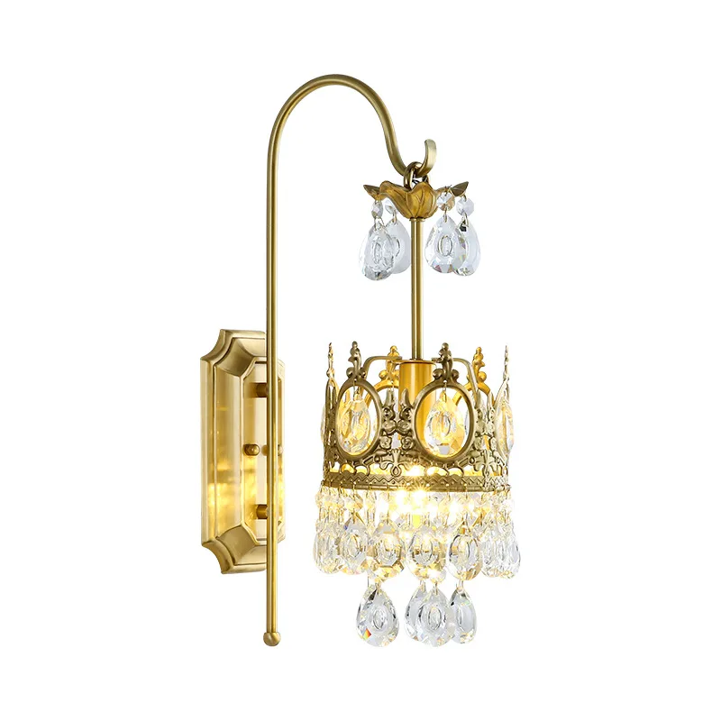 French light luxury crystal wall lamp, warm bedroom bedside lamp, TV background wall, hotel villa crown
French light luxury crystal wall lamp, warm bedroom bedside lamp, TV background wall, hotel villa crown
