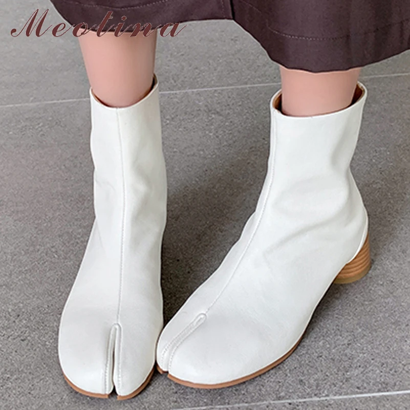 Meotina Women Genuine Leather Ankle Boots Split Toe Round Mid Heel Zipper Lady Sheepskin Fashion Short Boot Autumn Winter Shoes
Meotina Women Genuine Leather Ankle Boots Split Toe Round Mid Heel Zipper Lady Sheepskin Fashion Short Boot Autumn Winter Shoes