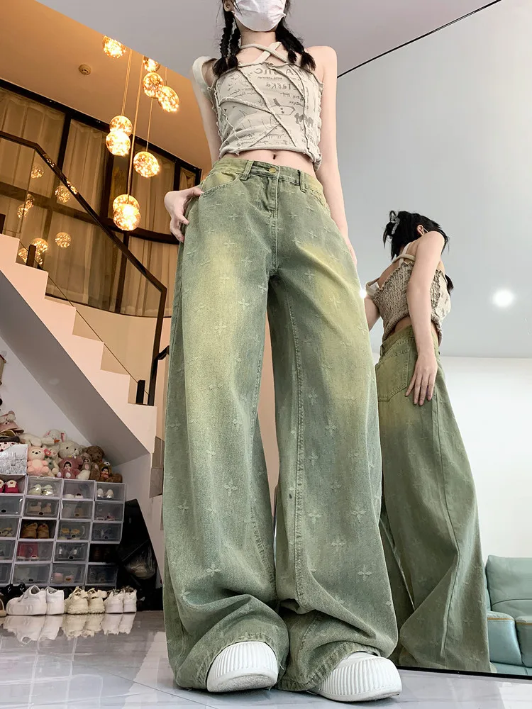 Retro Loose Wide Leg Denim Pants Y2k Fashion Wide Washed Straight-leg Pants Streetwear Jeans Women
Retro Loose Wide Leg Denim Pants Y2k Fashion Wide Washed Straight-leg Pants Streetwear Jeans Women